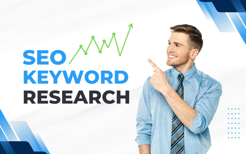 Blue and White Modern SEO Keyword Research Tutorial YouTube Thumbnail